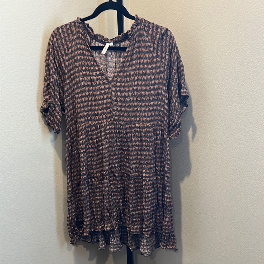 Women's Brown Patterned dress